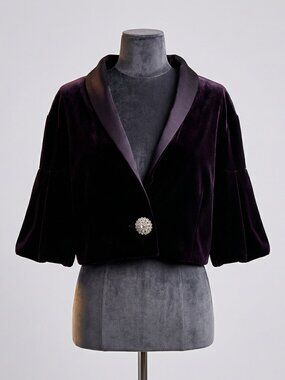 🪞Evening Cocktail Wedding Velvet Crystal Jacket Cardigan Coat Bolero Cover Cape